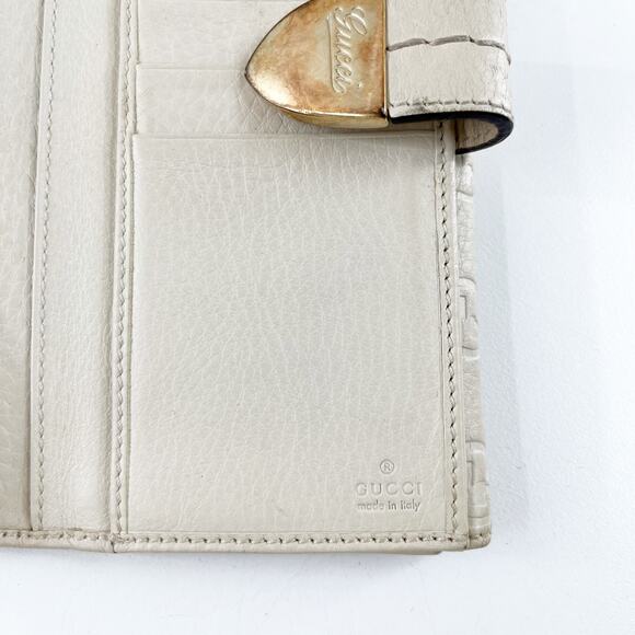 Gucci Guccissima GG Continental Long Rectangle Leather Wallet Cream - Picture 8 of 12